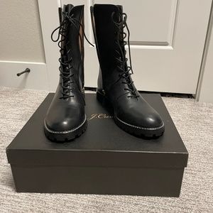 Jcrew Gwen lug-sole leather lace-up tall shaft boots